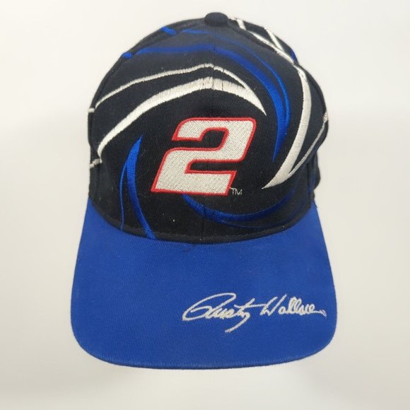 Vintage Miller Racing Swirl CFS 1990s Rusty Wallace NASCAR Hat Snapback Cap - Picture 1 of 6